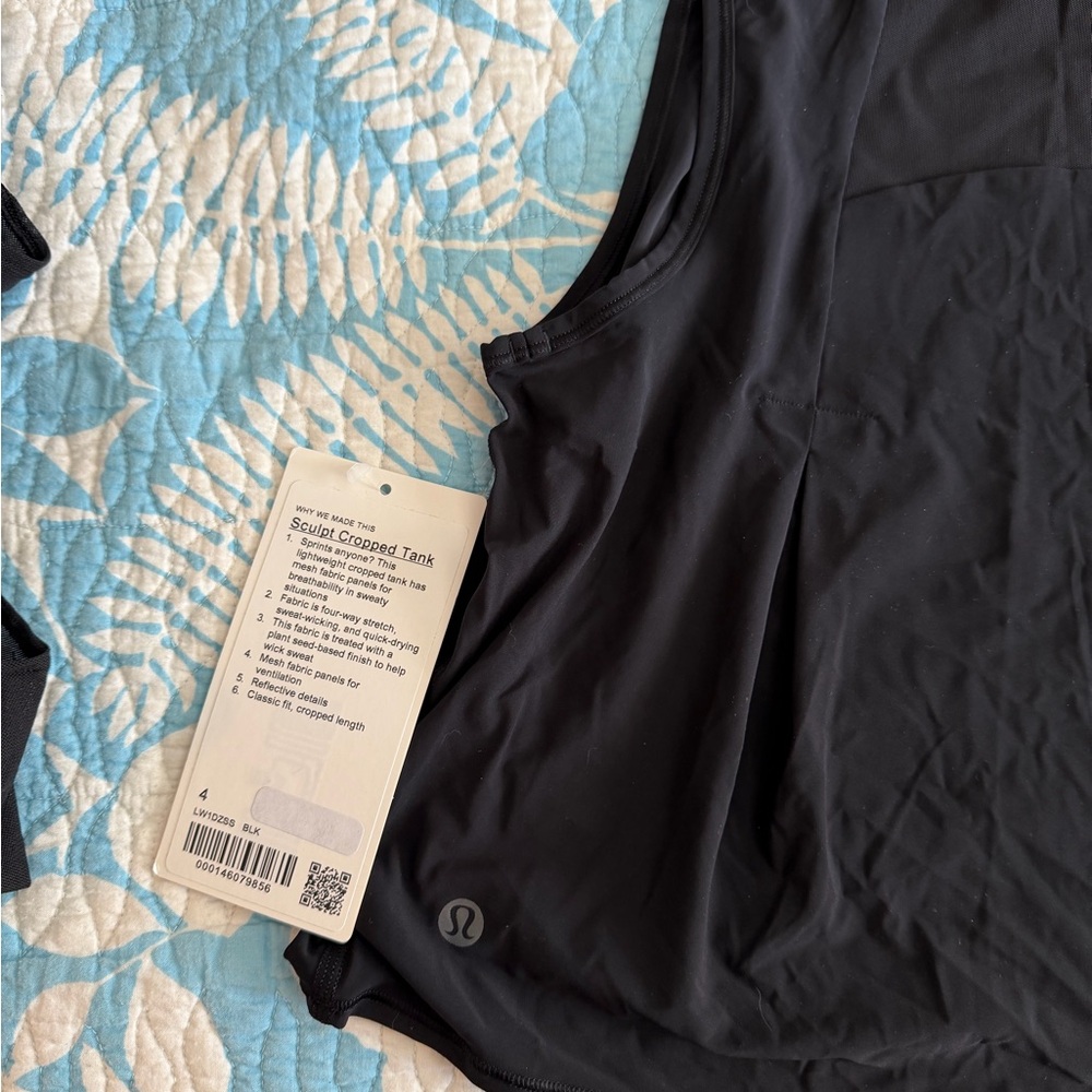 Lululemon Athletica Black Sculpt Cropped Tank - Picture 4 of 4